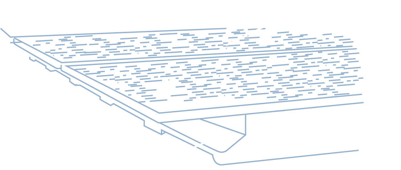 CERANEX隼断熱屋根材の磁気タイルとEPS発砲断熱材を表す